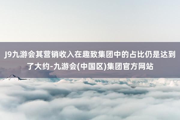 J9九游会其营销收入在趣致集团中的占比仍是达到了大约-九游会(中国区)集团官方网站