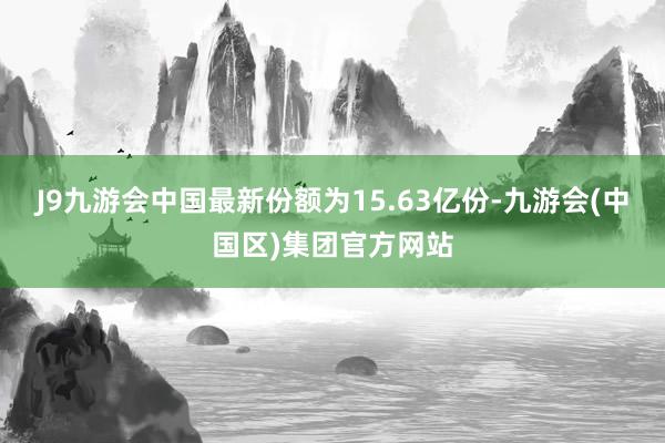 J9九游会中国最新份额为15.63亿份-九游会(中国区)集团官方网站