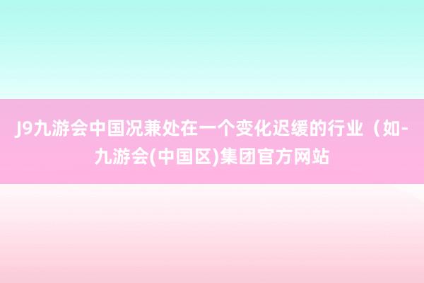 J9九游会中国况兼处在一个变化迟缓的行业（如-九游会(中国区)集团官方网站